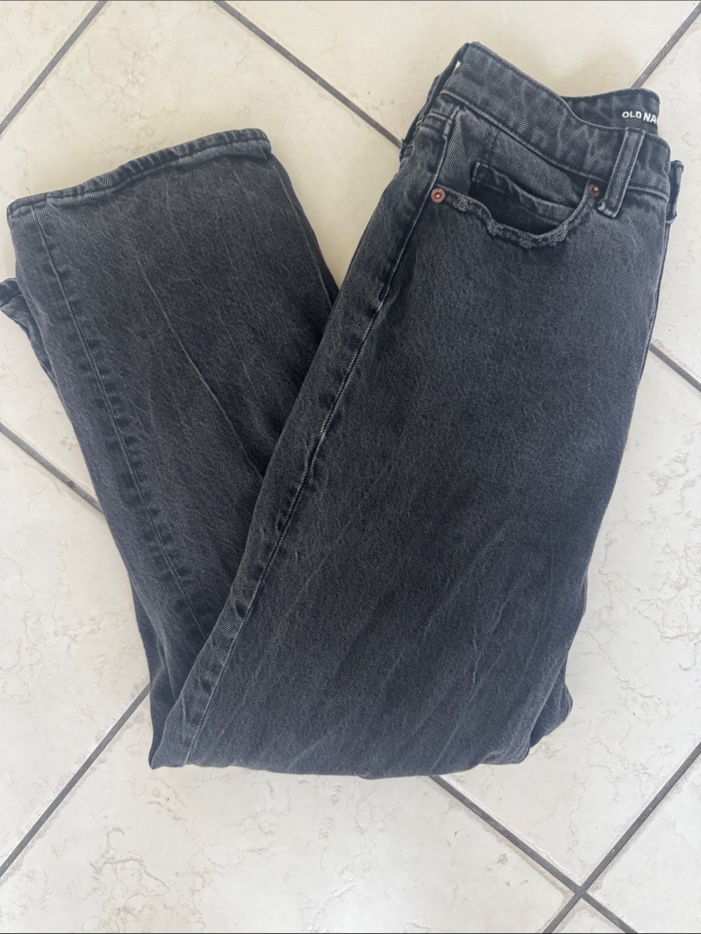 Old Navy Washed Black Straight-Leg Jeans